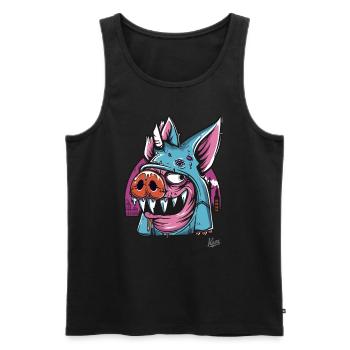 Funny Quasi-Modo: The Cartoon Pig of Notre - Men's Premium Organic Tank Top - black - Front - AI Model Male 178 light (178cm)