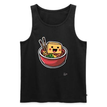 Ramen au tofu pixel super drôle - Débardeur bio Premium Homme - noir - Devant - Michal (187cm)