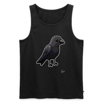 Corbeau de dessin animé noir mignon - Débardeur bio Premium Homme - noir - Devant - Michal (187cm)