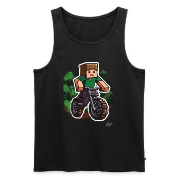 VTT Pixel VTT - Débardeur bio Premium Homme - noir - Devant - Michal (187cm)