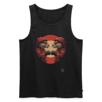 Animal Fights Presents: Otter Boxing - Men's Premium Organic Tank Top - black - Front - Michal (187cm)