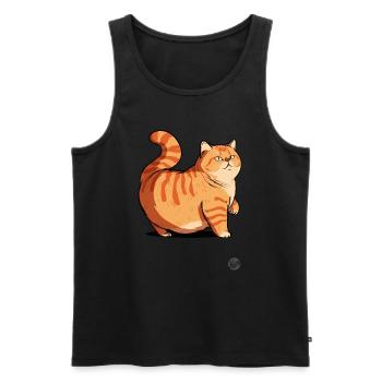 Fat Fat Cozy Fluffy Cat - Men's Premium Organic Tank Top - black - Front - AI Model Male 178 light (178cm)