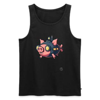 Fun Submarine Pig Adventure - Men's Premium Organic Tank Top - black - Front - Michal (187cm)