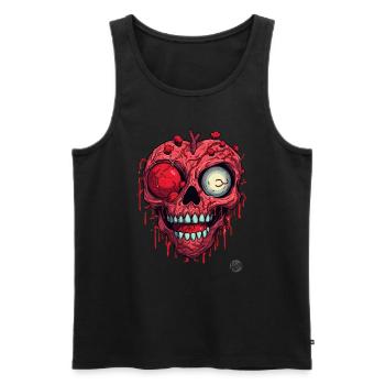 Zombi Skull Heart - Men's Premium Organic Tank Top - black - Front - Michal (187cm)