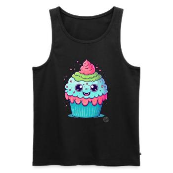 Overdose of Cuteness - Cutest Cupcake - Men's Premium Organic Tank Top - black - Front - AI Model Male 178 light (178cm)