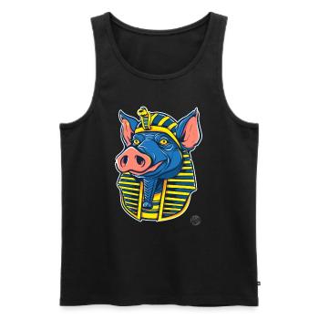 Pharaoh Pig - Men's Premium Organic Tank Top - black - Front - Michal (187cm)