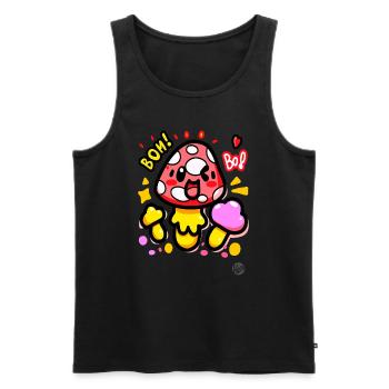 Lustige bunte Kawaii-Pilze - Männer Premium Bio Tank Top - Schwarz - Vorne - AI Model Male 178 light (178cm)