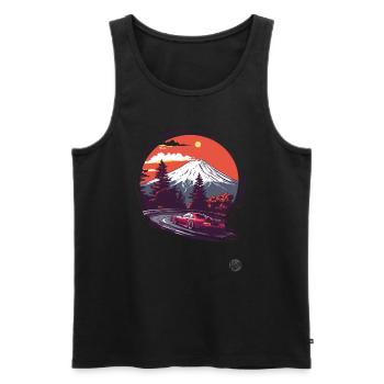 Mount Fuji JDM Rennwagen - Männer Premium Bio Tank Top - Schwarz - Vorne - AI Model Male 178 light (178cm)