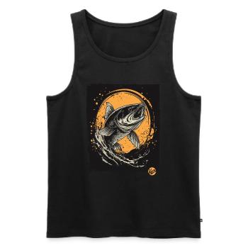 For anglers while fishing, a fish - Men's Premium Organic Tank Top - black - Front - Michal (187cm)