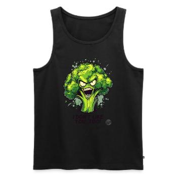 Personne n’aime le brocoli - Débardeur bio Premium Homme - noir - Devant - Michal (187cm)