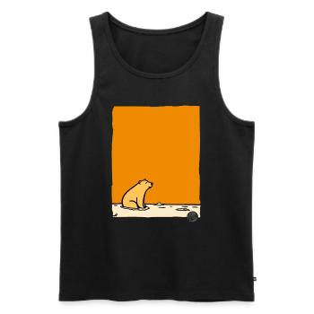 There's a polar bear - Men's Premium Organic Tank Top - black - Front - Michal (187cm)