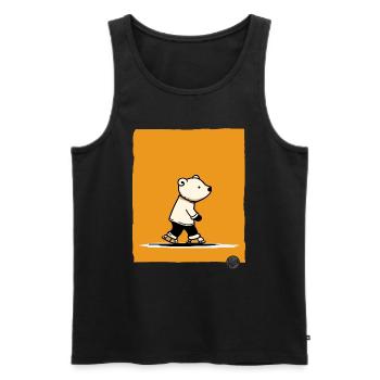 Little polar bear on skates - Men's Premium Organic Tank Top - black - Front - Michal (187cm)