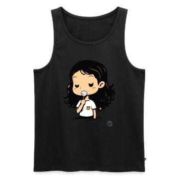 Jolie fille de dessin animé avec des bonbons - Débardeur bio Premium Homme - noir - Devant - AI Model Male 178 light (178cm)