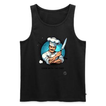 Cooking with the chef-chef - Men's Premium Organic Tank Top - black - Front - AI Model Male 178 light (178cm)