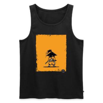 Samurai Style Warrior Silhouette - Men's Premium Organic Tank Top - black - Front - AI Model Male 178 light (178cm)