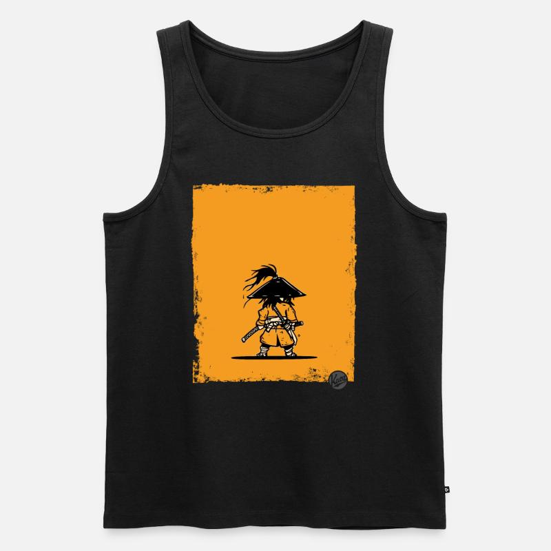 Samurai Style Warrior Silhouette - Men's Premium Organic Tank Top - black