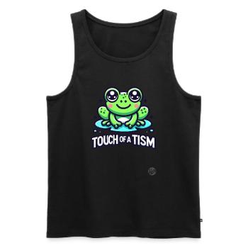 "Touch of the Tism" Frosch - Männer Premium Bio Tank Top - Schwarz - Vorne - Michal (187cm)