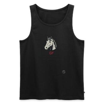 Drôle de design de restaurant « Horse Steak » Satire - Débardeur bio Premium Homme - noir - Devant - Michal (187cm)