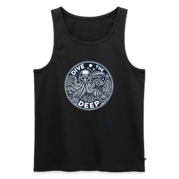 Deep Sea Design "Dive into the Deep" Underwater - Men's Premium Organic Tank Top - black - Front - Michal (187cm)
