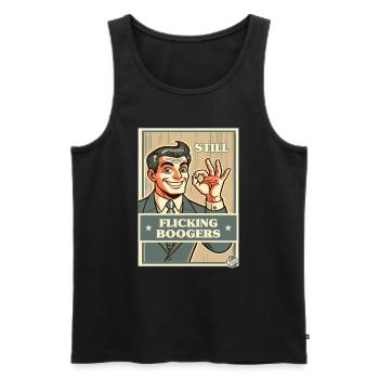 immer noch Popel schnippen im Retro-Cartoon-Stil - Männer Premium Bio Tank Top - Schwarz - Vorne - AI Model Male 178 light (178cm)