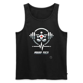 Haltérophilie Power Yoga - Débardeur bio Premium Homme - noir - Devant - Michal (187cm)