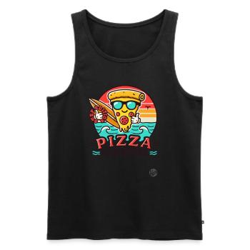 A slice of pizza paradise for surfers - Men's Premium Organic Tank Top - black - Front - Michal (187cm)