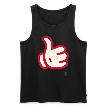 A big thumbs up - Men's Premium Organic Tank Top - black - Front - Michal (187cm)