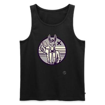 Daumen runter vom ablehnenden Esel - Männer Premium Bio Tank Top - Schwarz - Vorne - AI Model Male 178 light (178cm)