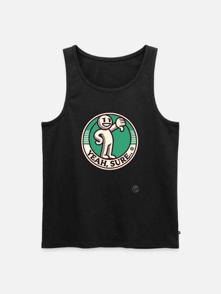 Retro tegnefilm tommelfinger ned, sarkastisk, ja selvfølgelig! - Herre Premium økologisk tanktop - sort