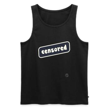 Censuré - Débardeur bio Premium Homme - noir - Devant - AI Model Male 178 light (178cm)
