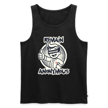 Daumen hoch für Anonymität Retro Cartoon Junge - Männer Premium Bio Tank Top - Schwarz - Vorne - AI Model Male 178 light (178cm)