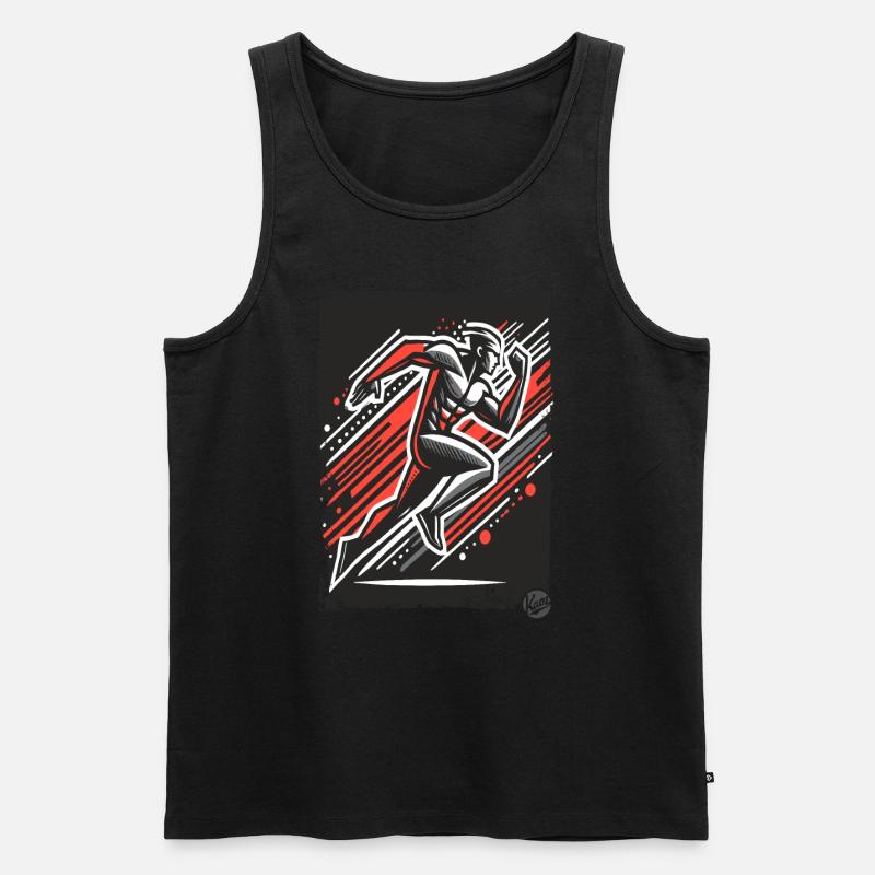 Dynamischer Läufer - Männer Premium Bio Tank Top - Schwarz