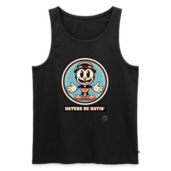 Retro Vintage Cartoon – Haters Be Hatin' - Männer Premium Bio Tank Top - Schwarz - Vorne - Michal (187cm)