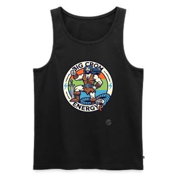 Daumen hoch vom Schwert-Barbar. Große Crom Energie - Männer Premium Bio Tank Top - Schwarz - Vorne - AI Model Male 178 light (178cm)