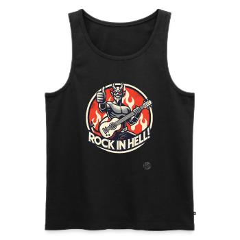 Devilish Guitar Player – Rock in Hell - Men's Premium Organic Tank Top - black - Front - Michal (187cm)