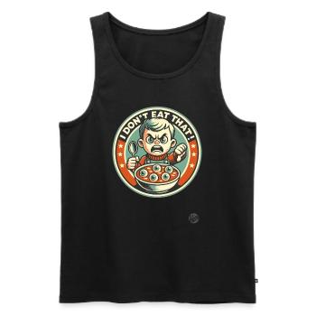 Junge mit Löffel und Suppe, Ich esse das nicht - Männer Premium Bio Tank Top - Schwarz - Vorne - AI Model Male 178 light (178cm)