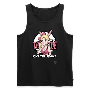 Häschen Cartoon Mädchen – Der Side Hustle - Männer Premium Bio Tank Top - Schwarz - Vorne - Michal (187cm)