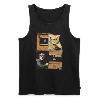 Der Brief: Ein Comic - Männer Premium Bio Tank Top - Schwarz - Vorne - AI Model Male 178 light (178cm)