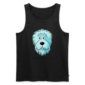 Wow! Colorful Candy Doodle Dog - Men's Premium Organic Tank Top - black - Front - Michal (187cm)