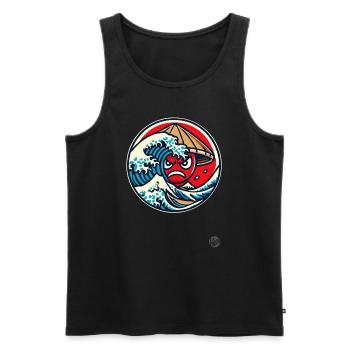 Kanagawa Madness Japan - Men's Premium Organic Tank Top - black - Front - Michal (187cm)