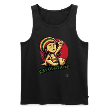 Reggae Baby für Rastafari Revolution - Männer Premium Bio Tank Top - Schwarz - Vorne - AI Model Male 178 light (178cm)
