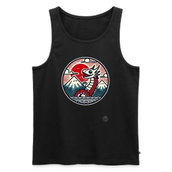 Drôle de dragon chinois - Débardeur bio Premium Homme - noir - Devant - AI Model Male 178 light (178cm)