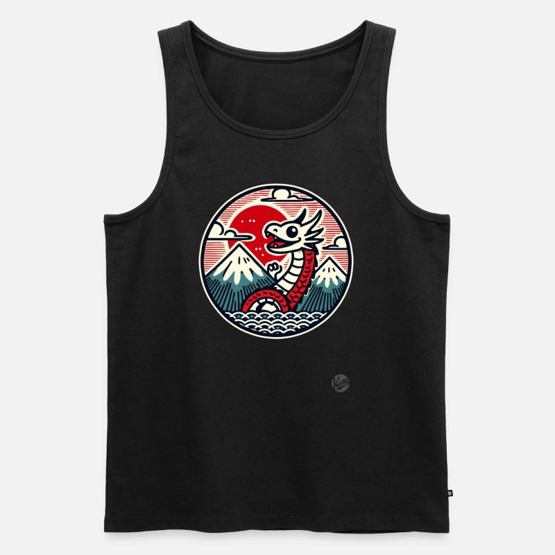 Lustiger Chinesischer Drache - Männer Premium Bio Tank Top - Schwarz