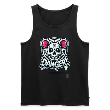 Gefährlicher Totenkopf Ratte Hamster - Männer Premium Bio Tank Top - Schwarz - Vorne - AI Model Male 178 light (178cm)