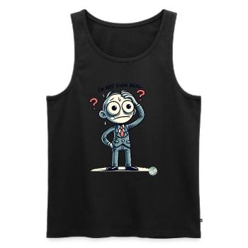 Cartoon Man: I'm Not Even Real - Men's Premium Organic Tank Top - black - Front - AI Model Male 178 light (178cm)