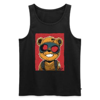 Cool Vivid Cyber Punk Toy Bear - Men's Premium Organic Tank Top - black - Front - Michal (187cm)