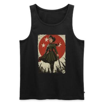 Vintage Socialism Communism Propaganda - Men's Premium Organic Tank Top - black - Front - AI Model Male 178 light (178cm)