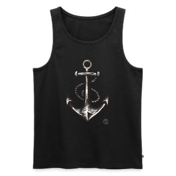 Sailing Ship Anchor - Men's Premium Organic Tank Top - black - Front - Michal (187cm)