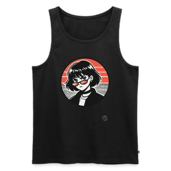 This girl means trouble - Men's Premium Organic Tank Top - black - Front - Michal (187cm)