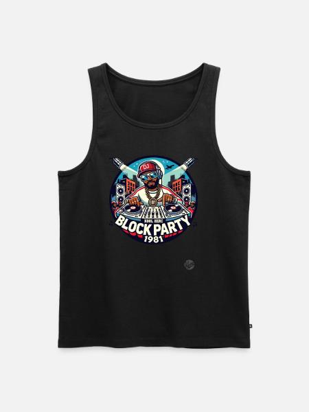1980s Hip-Hop DJ Block Party - Men's Premium Organic Tank Top - black